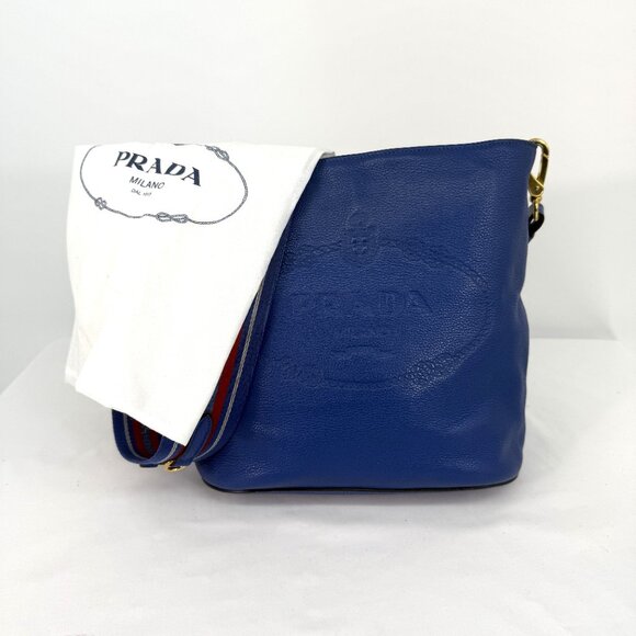 Prada Bucket Logo Bag Blue - Picture 2 of 13